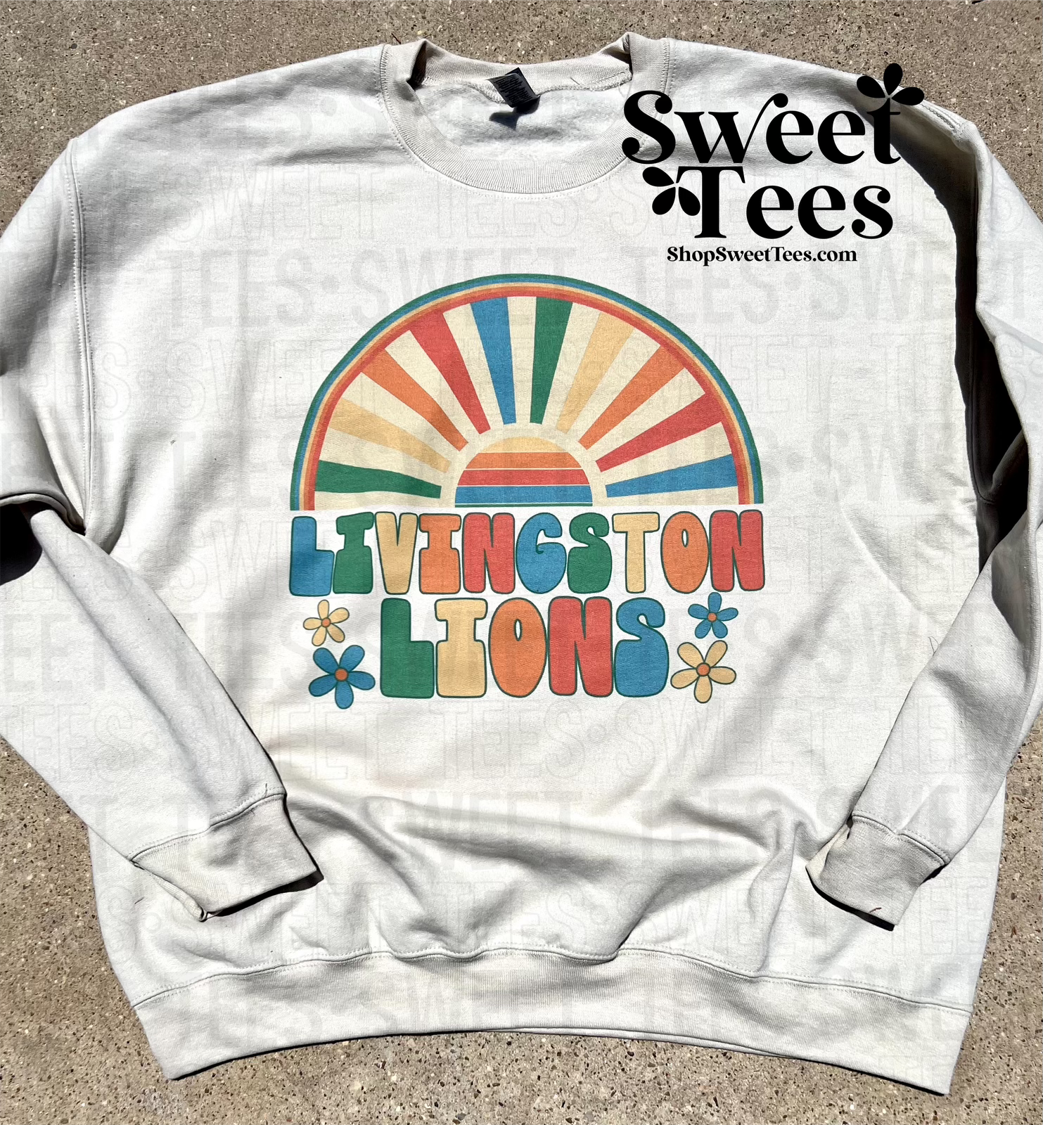 Livingston Lions Retro Sun Sweatshirt – Sweet Tees