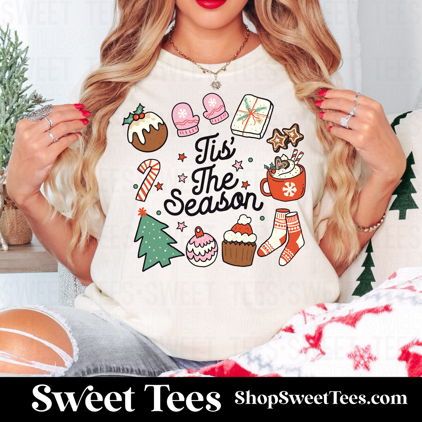 Christmas Doodle Tis The Season tee