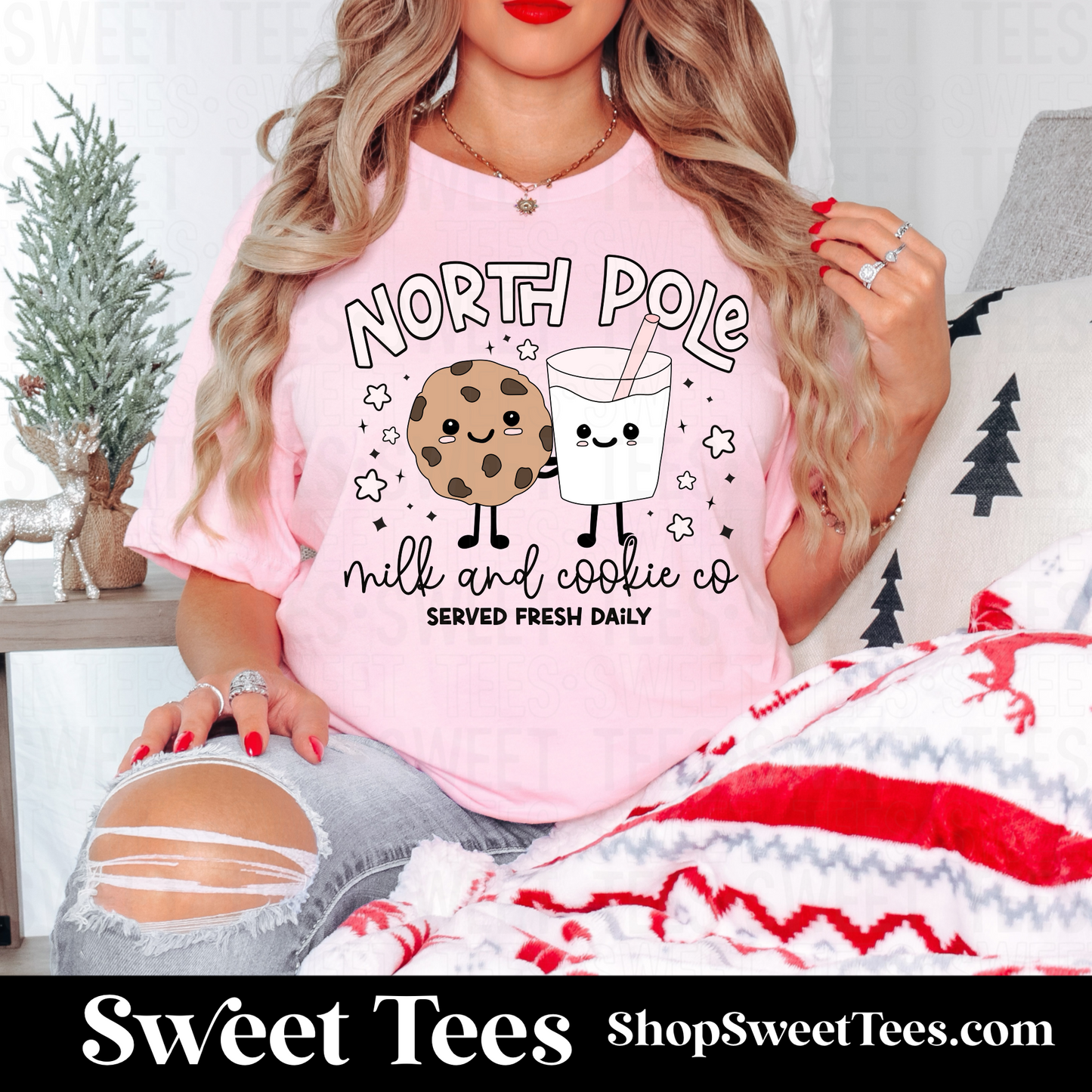 North Pole Milk and Cookies tee