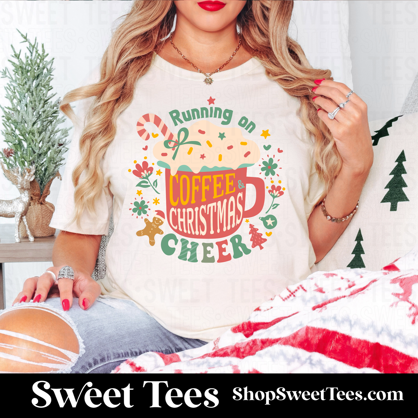 Retro Coffee Christmas Cheer tee