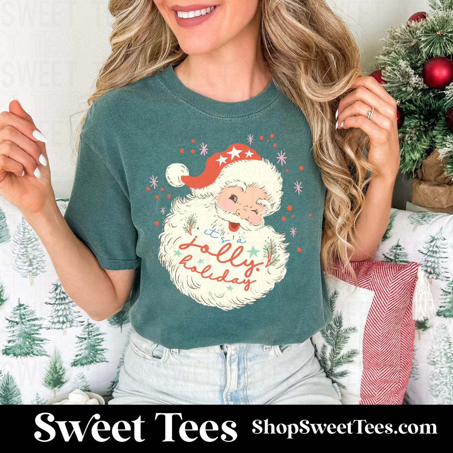 Vintage Santa Jolly Holiday tee