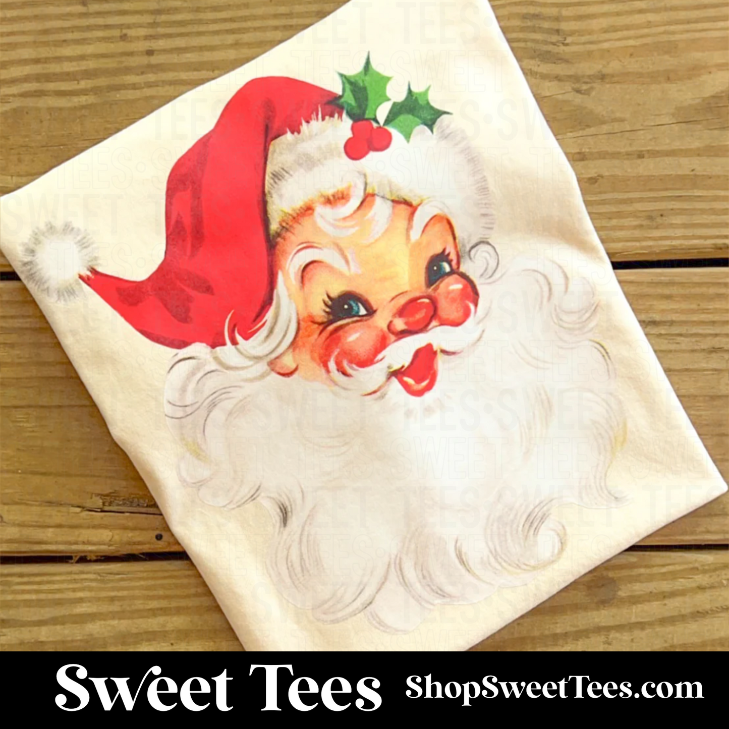 Vintage Santa tee - Cream