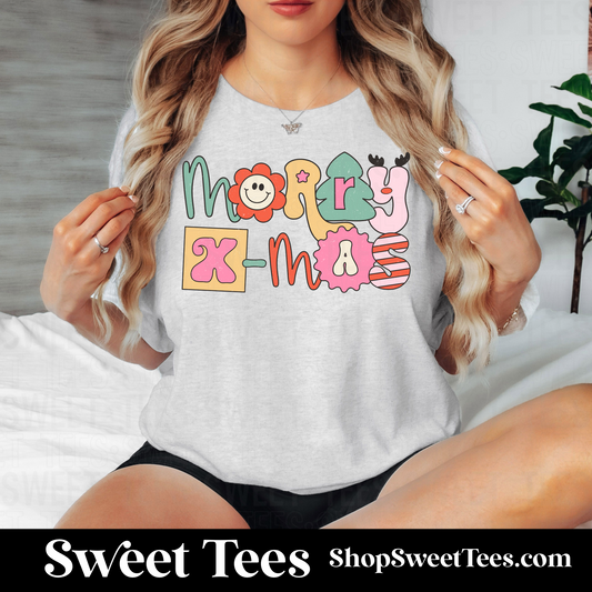 Retro Merry X-Mas tee