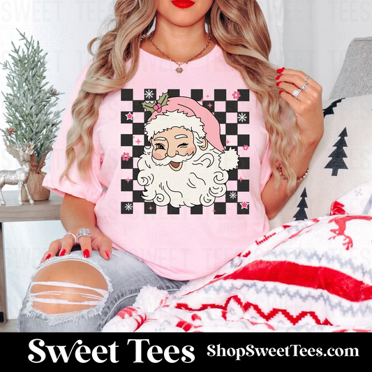 Winky Santa Checker tee