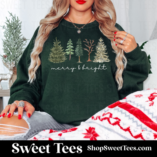 Merry and Bright Trees Sweatshirt