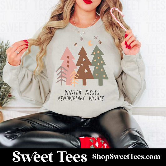 Winter Kisses and Snowflake Wishes Sweatshirt