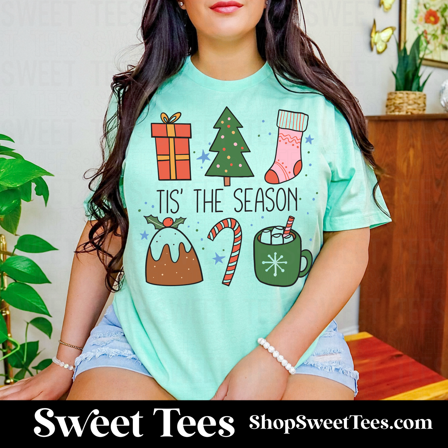 Tis The Season Christmas Doodle tee