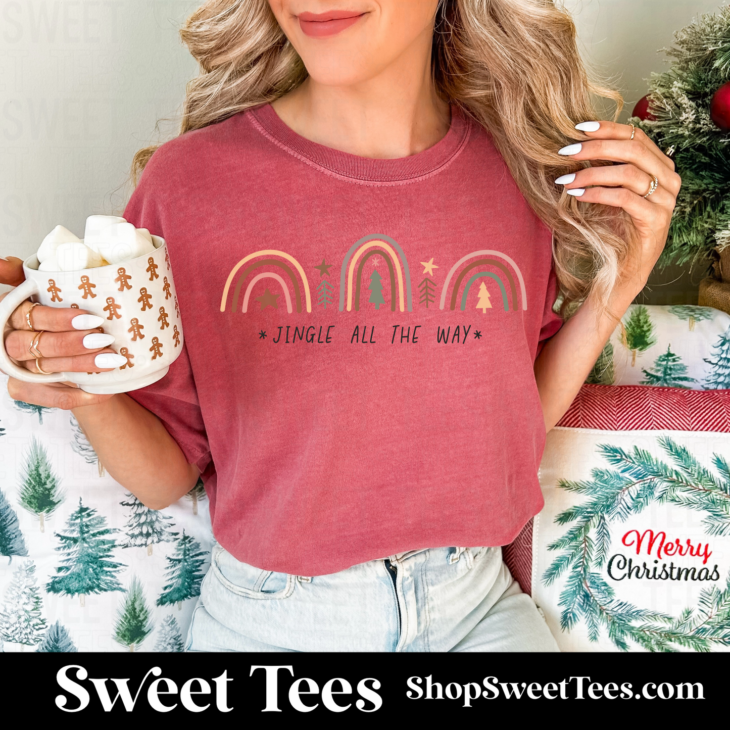 Jingle All The Way Rainbow tee