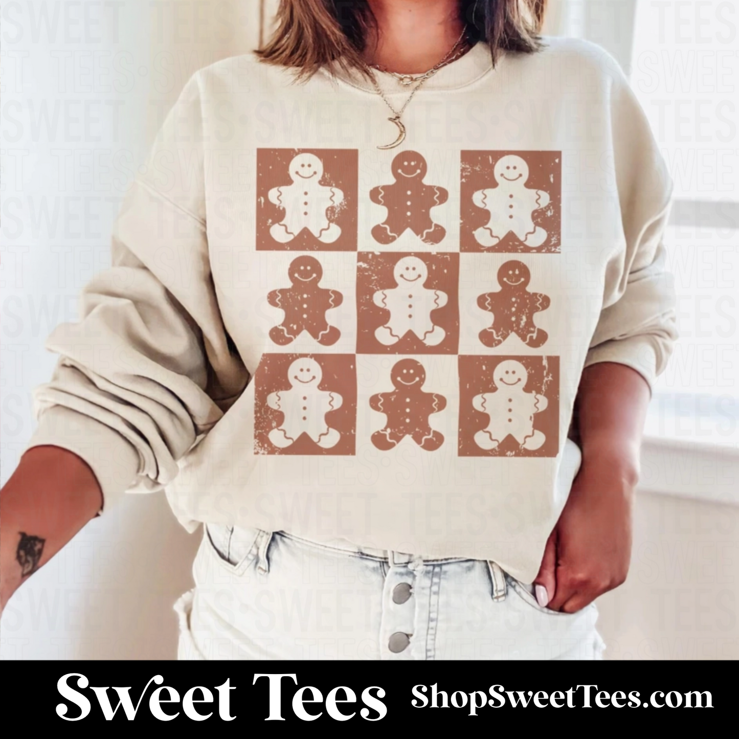 Gingerbread Checker Sweatshirt