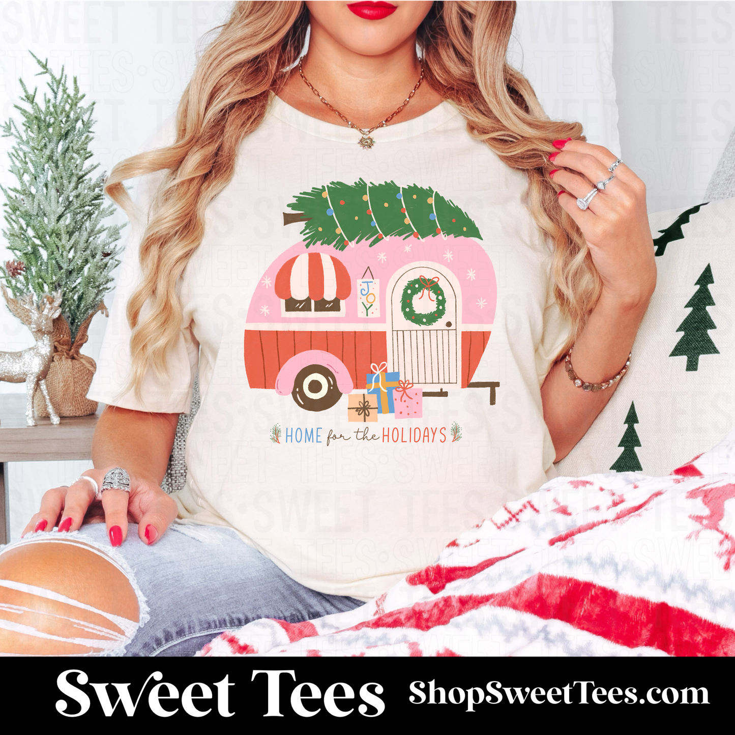 Camper Home for the Holidays tee