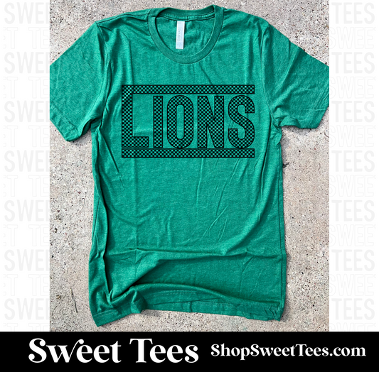 Lions Checker Off The Wall tee - green