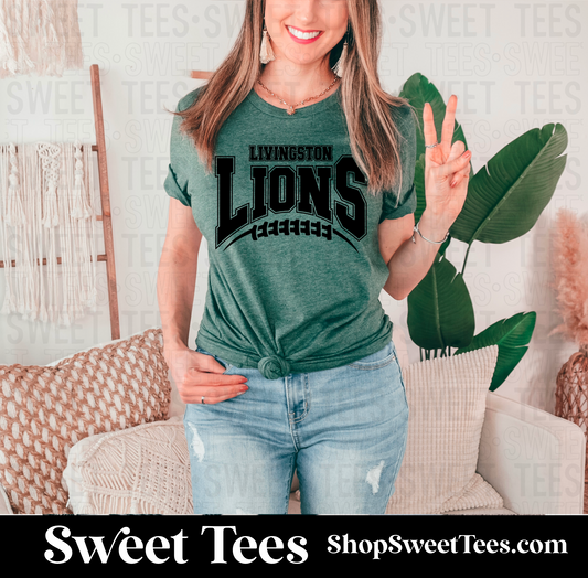 Lions Arched Football Lace tee