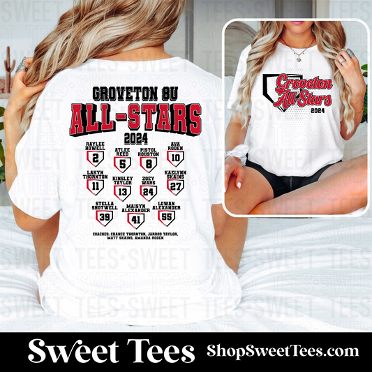 Groveton 8U Softball All-Stars Roster tee