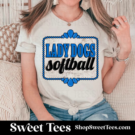 Lady Dogs Softball Western Stone tee