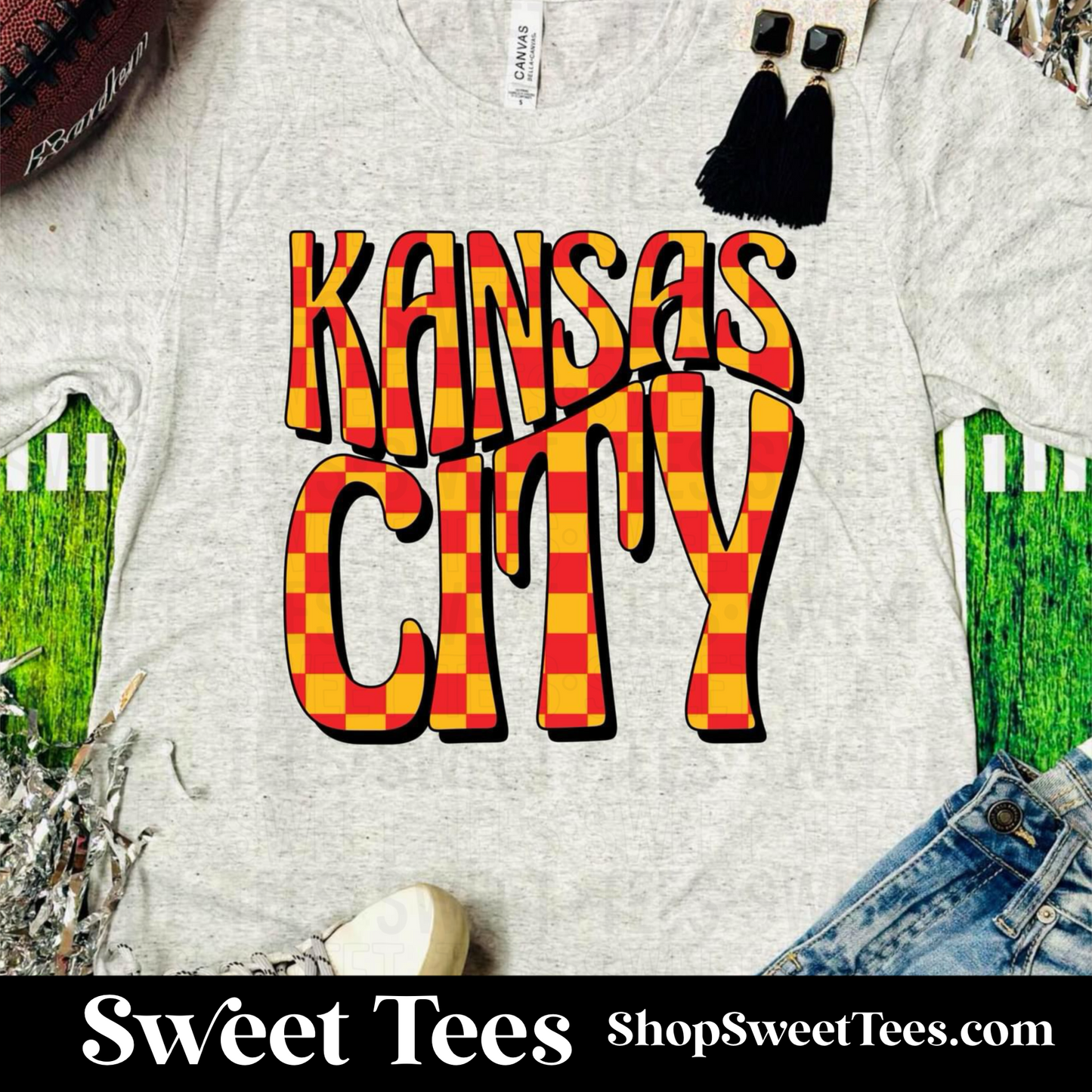 KC Checker Wave tee