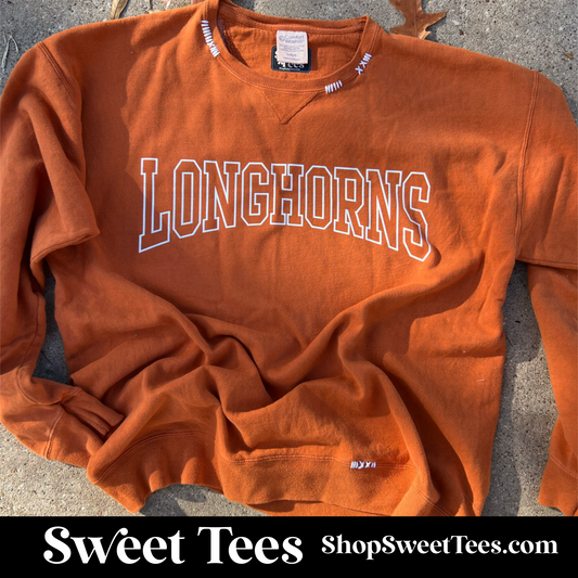 Longhorns Arched Hand Stitched Comfort Wash Sweatshirt - Preorder