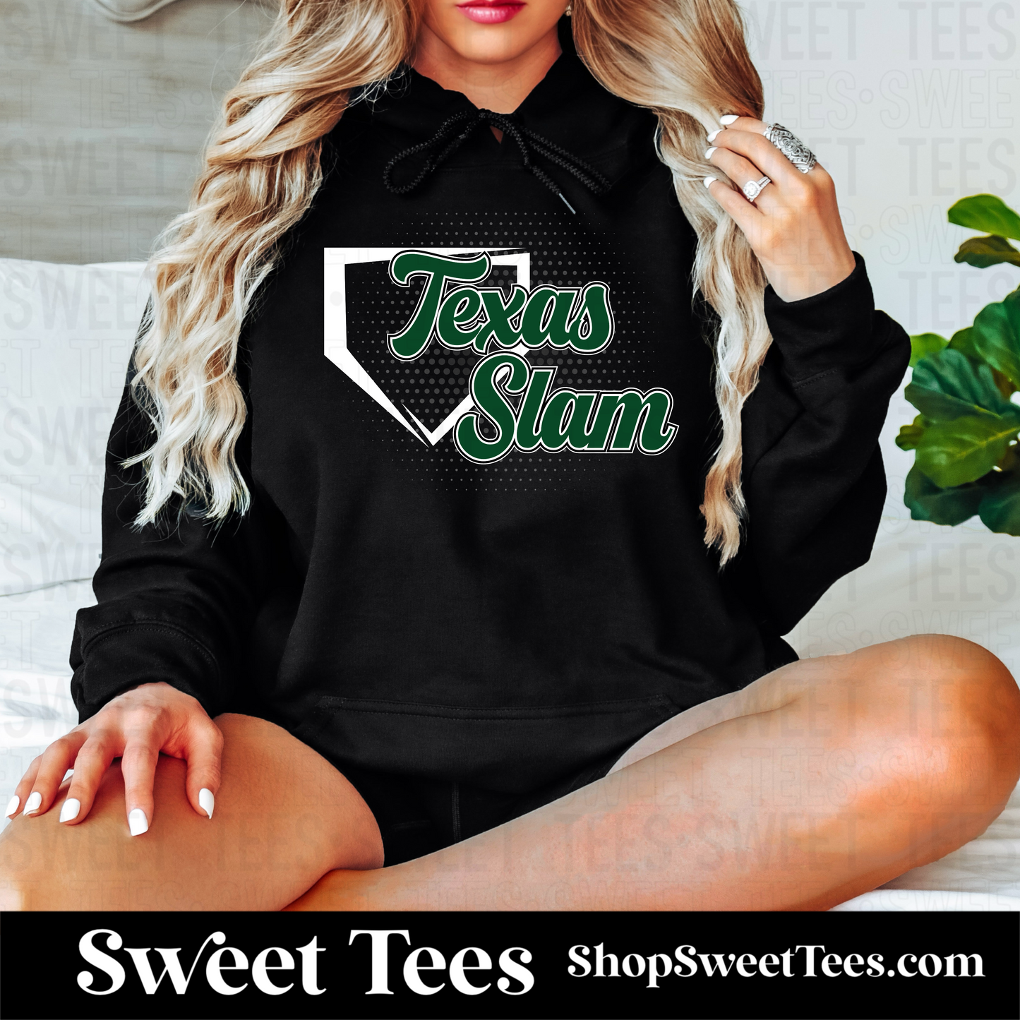 Texas Slam White Plate Dotted Hoodie