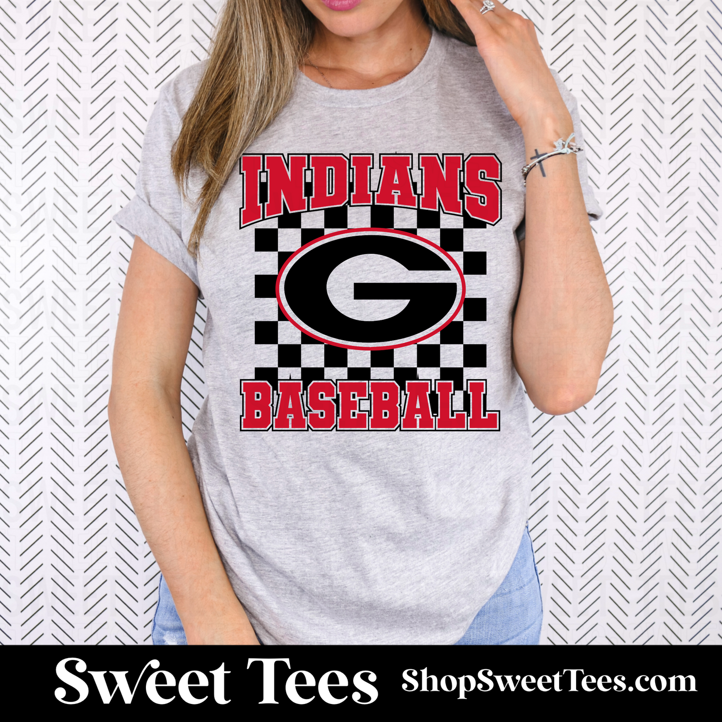 Groveton Indians Baseball Checker Logo