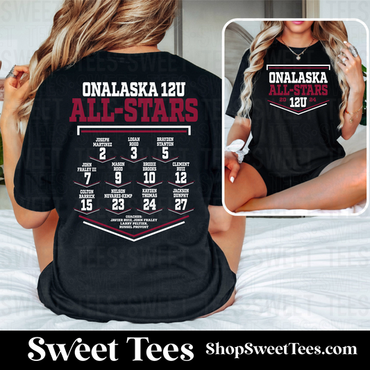 12U Onalaska All-Stars Roster tee