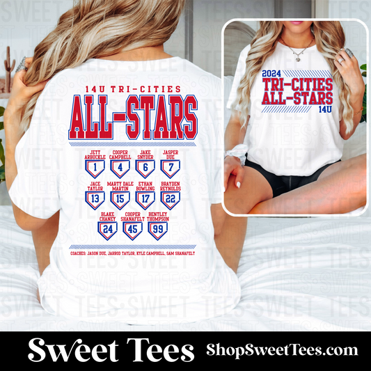 14U Tri-Cities All-Stars Roster tee