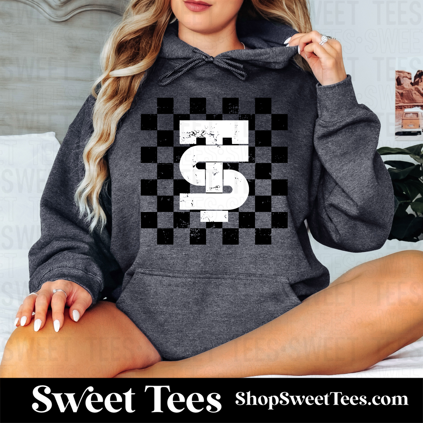 Texas Slam Grunge Checker Hoodie