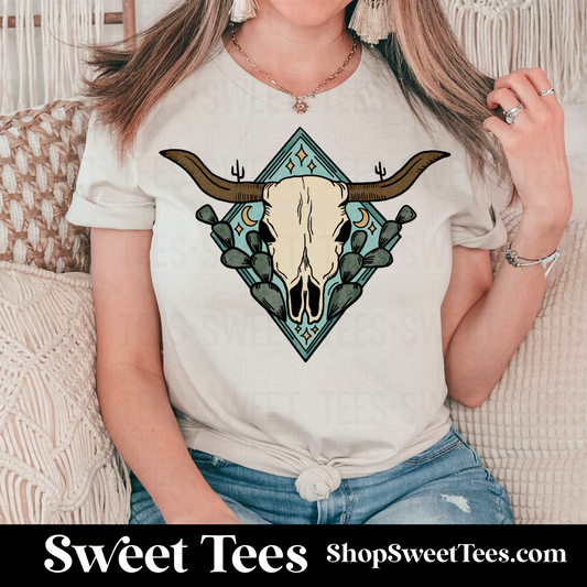 Bull Skull Moon Cactus tee