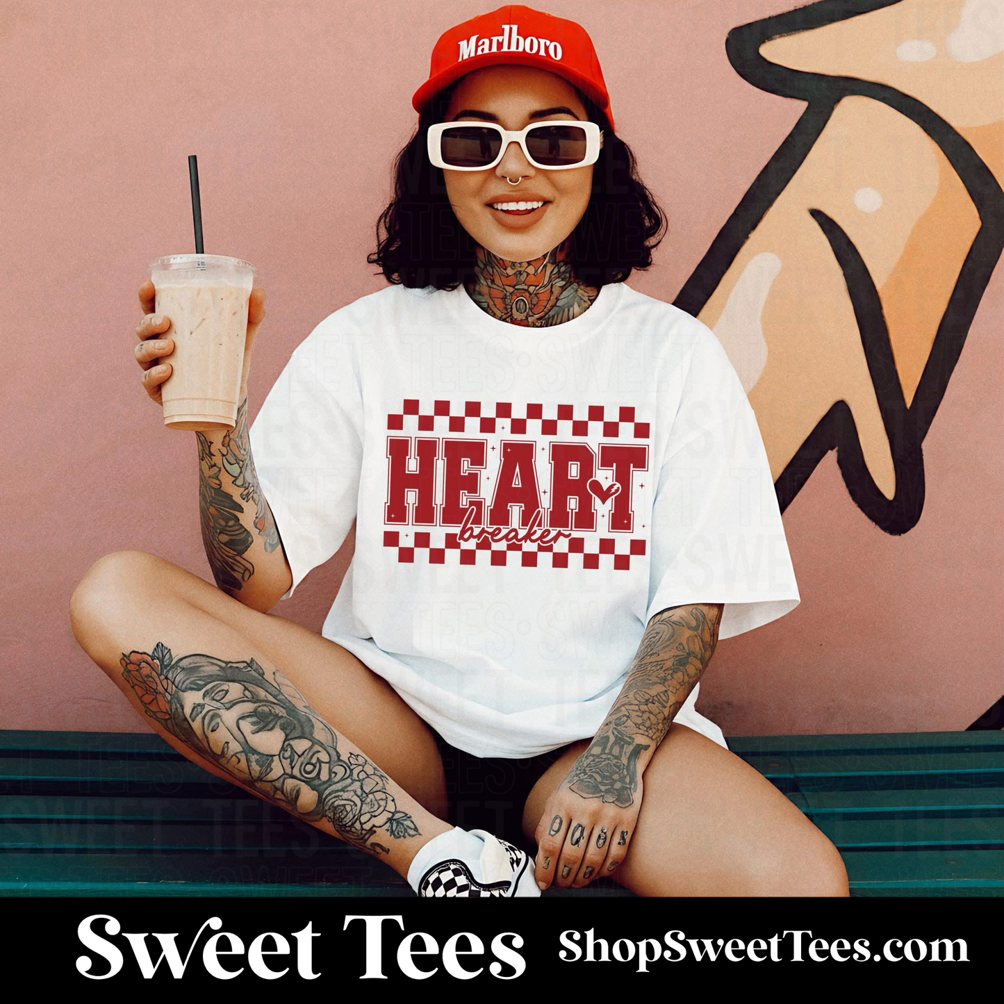 Heart Breaker Checker tee