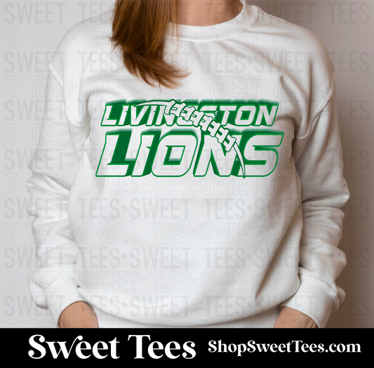 Livingston Lions Football Italic Sweatshirt