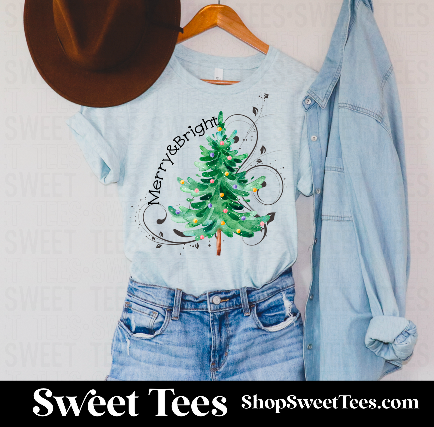 Merry and Bright Tree tee