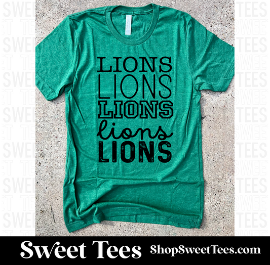 Lions Multi Font tee