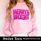 Merry & Bright Pink Faux Sequin Sweatshirt