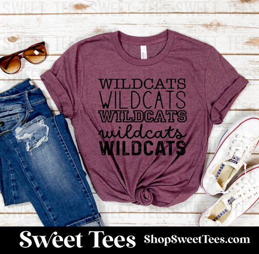 Onalaska Wildcats Multifont tee