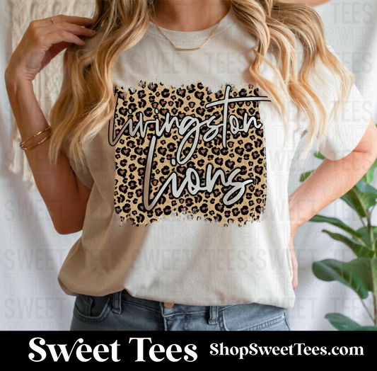 Livingston Lions Leopard Swatch tee