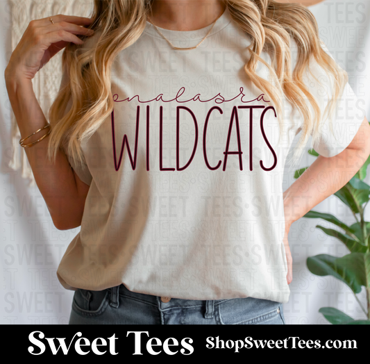 Onalaska Wildcats Skinny Script tee