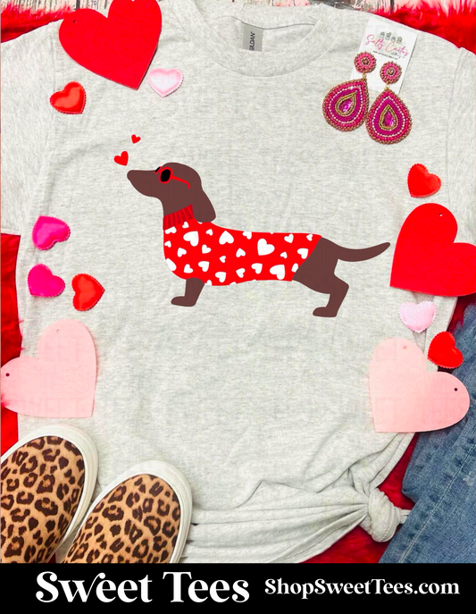 Dachshund Valentine tee