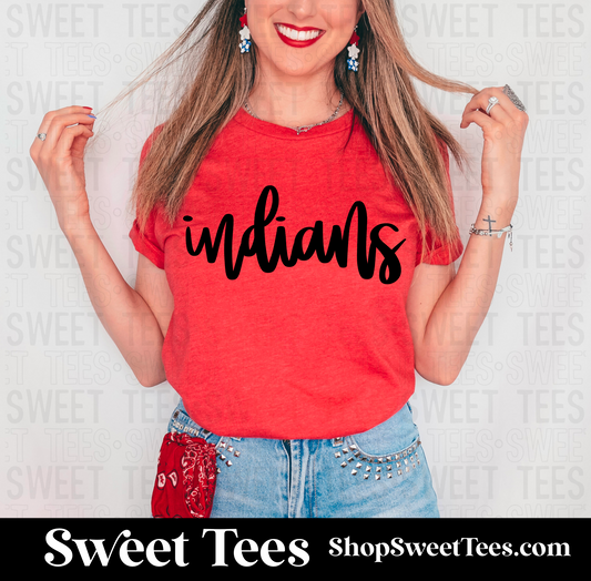 Indians Hand Script tee