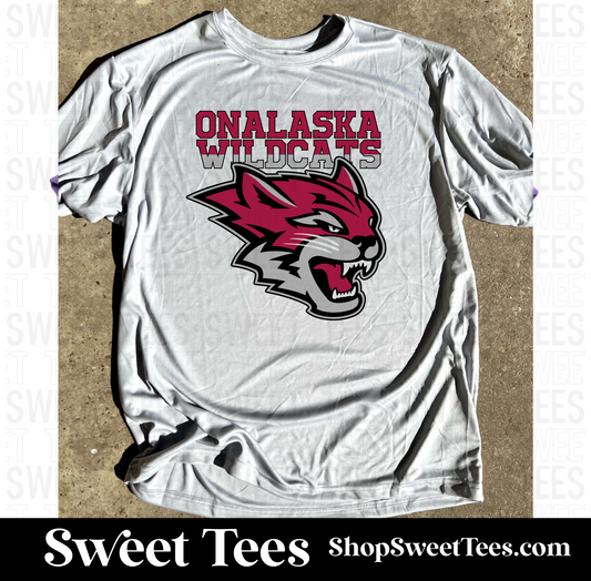 Onalaska Wildcats Mascot Drifit tee