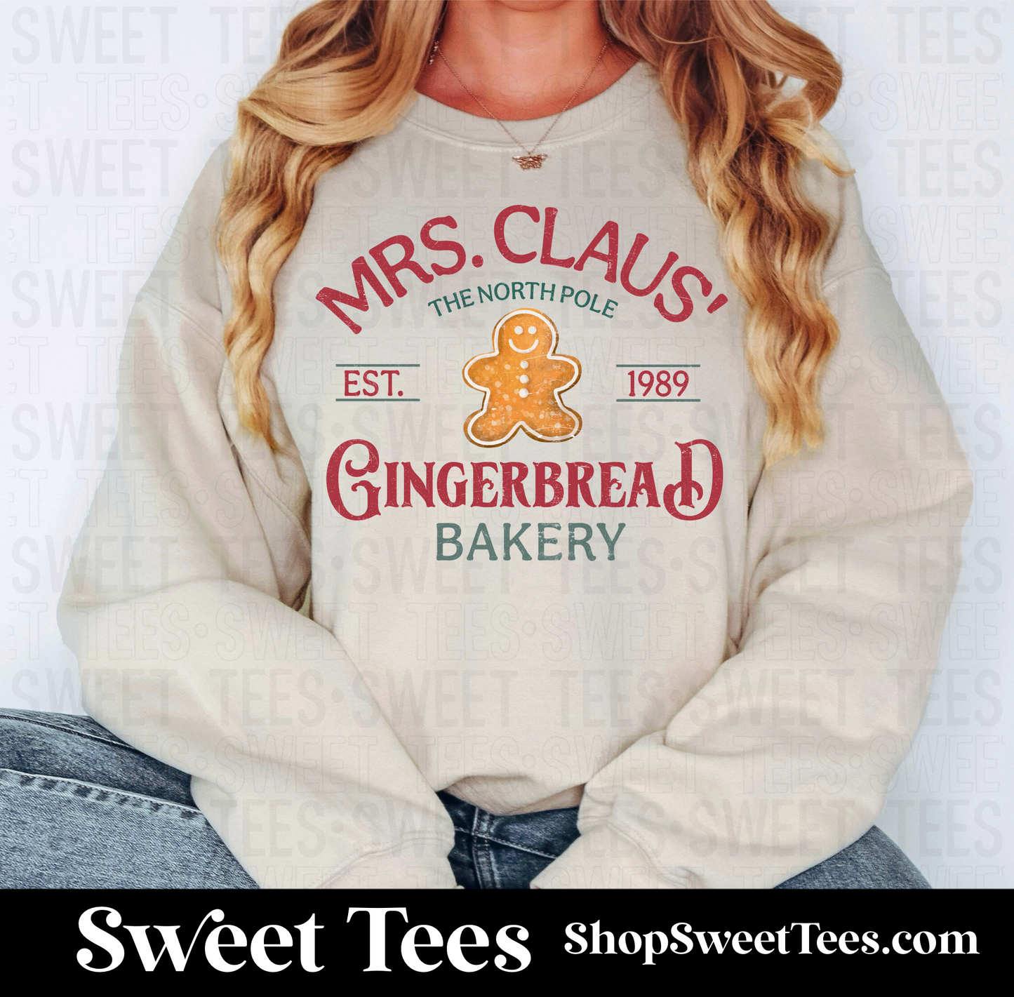 Mrs Claus Gingerbread Bakery Sweatshirt