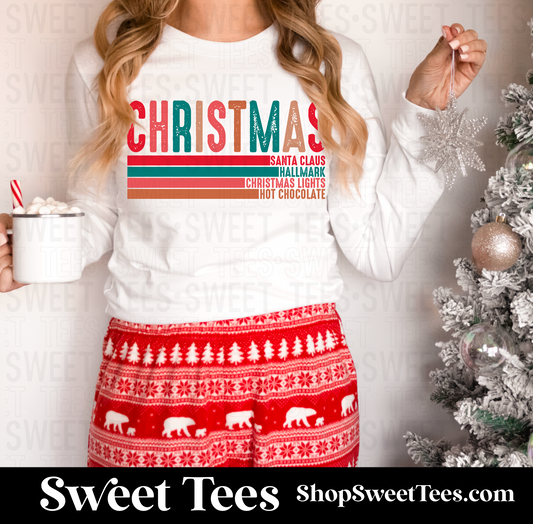 Christmas Lines Long Sleeve tee