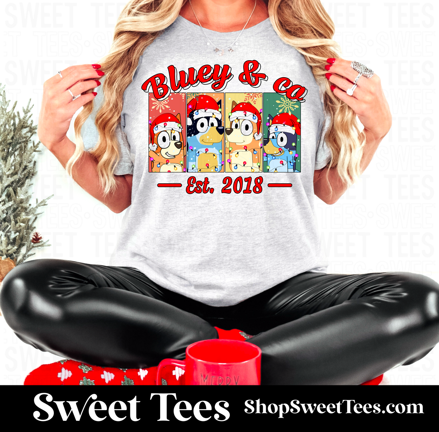 Christmas Bluey and Co tee