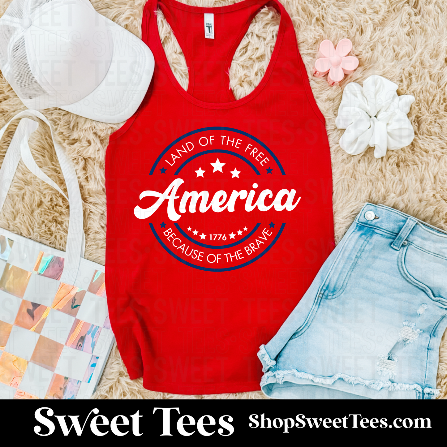 Land of the Free America Circle tank