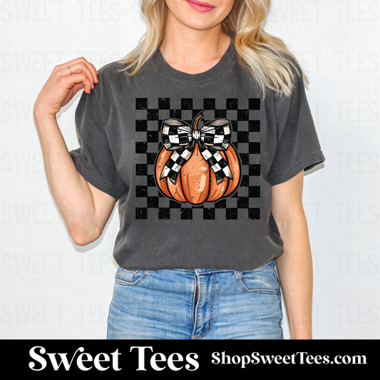 Checker Pumpkin tee