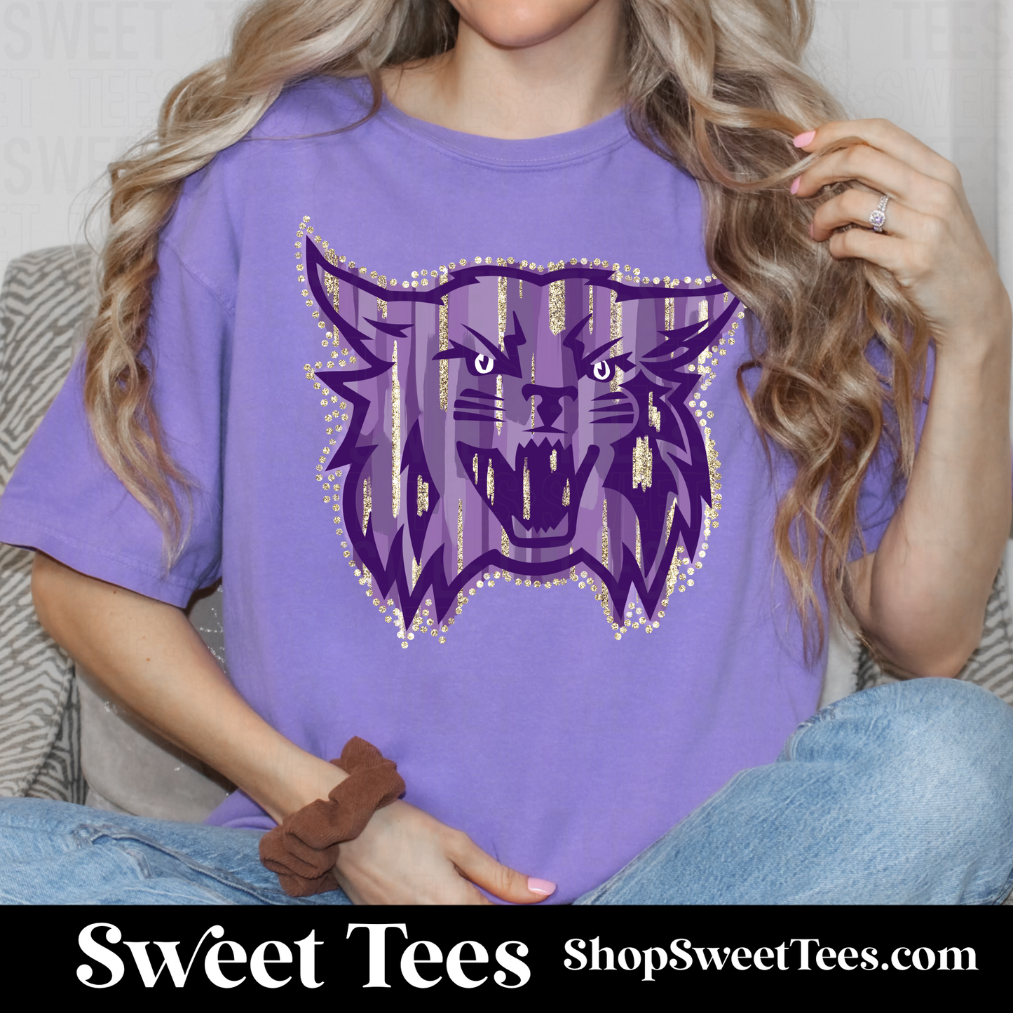 Painted Wildcat tee (Purple)