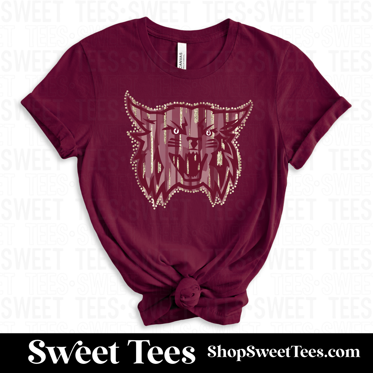 Painted Wildcat tee (Maroon)