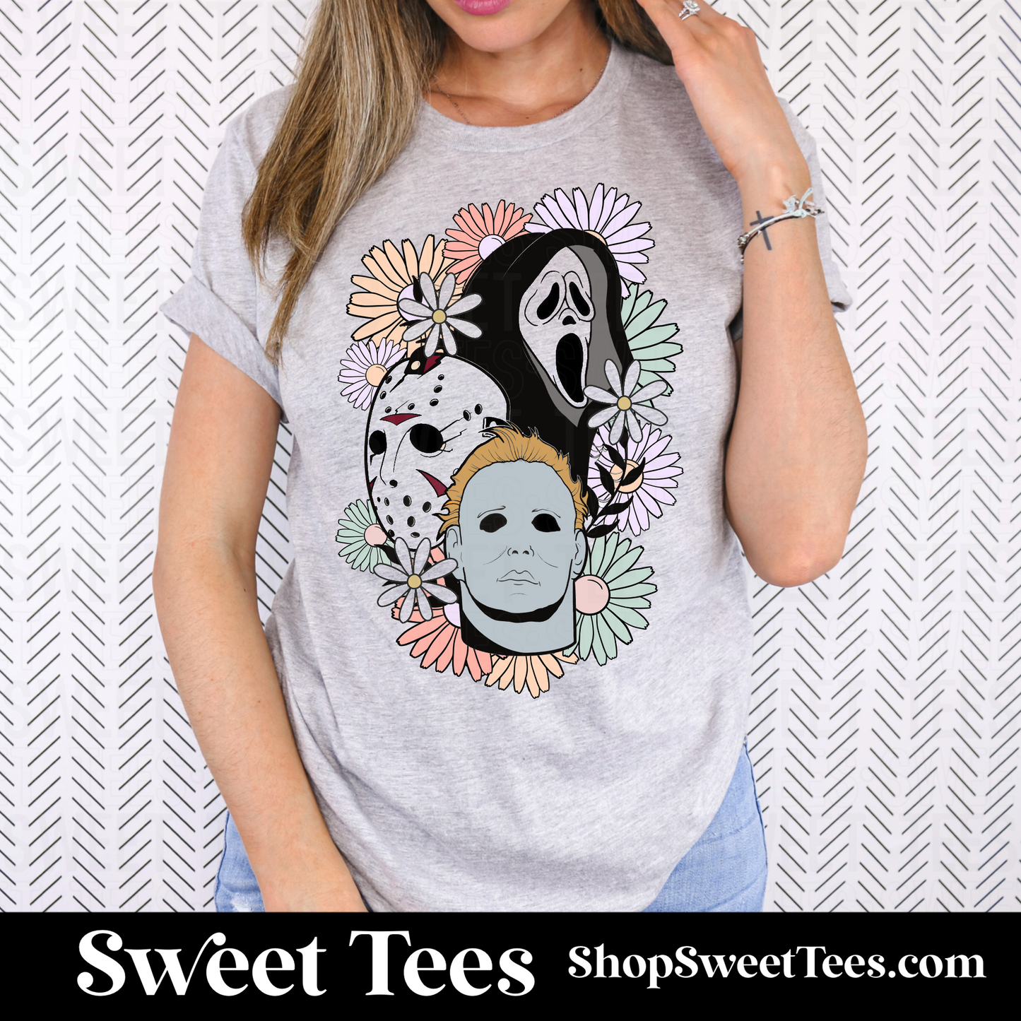 Retro Halloween Faces tee