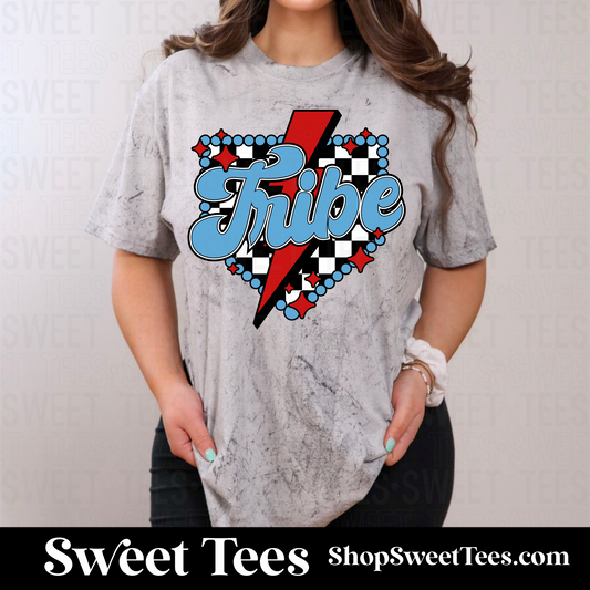 Tribe Turquoise Checker Plate tee - Smoke CC