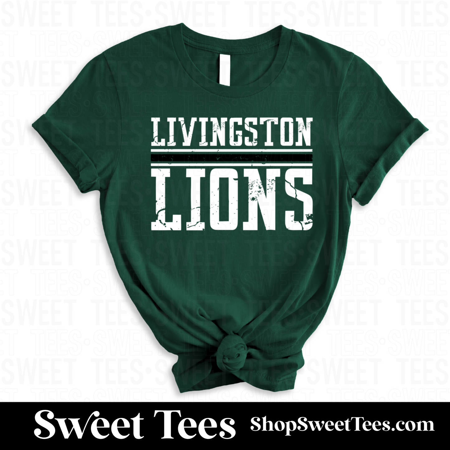 Livingston Lions College Ruled tee - Green