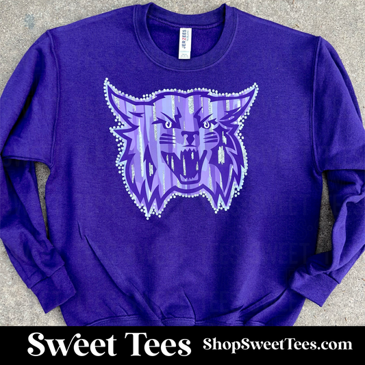 Painted Wildcat Sweatshirt - Deep Purple