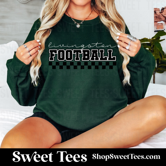 Livingston Football Checker Script Sweatshirt