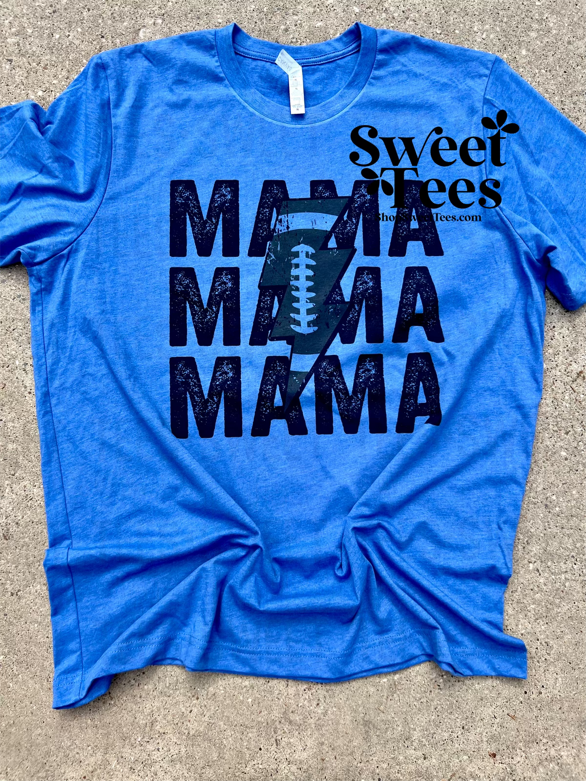 Football Mama Bolt tee - BLUE